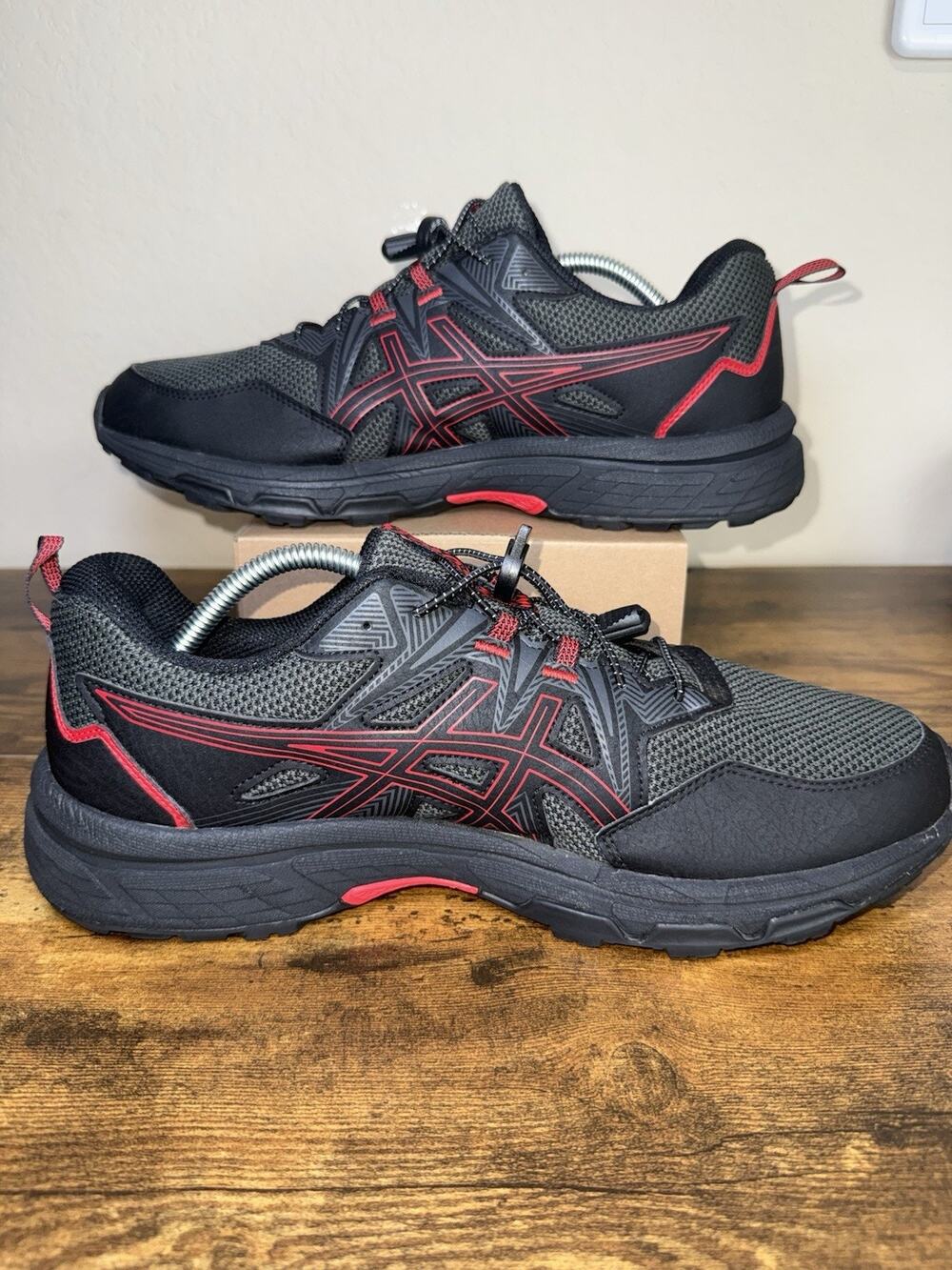 ASICS GEL VentureBlack 12.5 Breathable Mesh Running Sneakers Lace Up Low Top